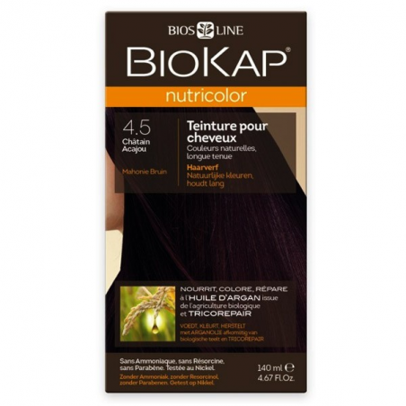 Biokap nutricolor 4.5 castaño caoba 140ml
