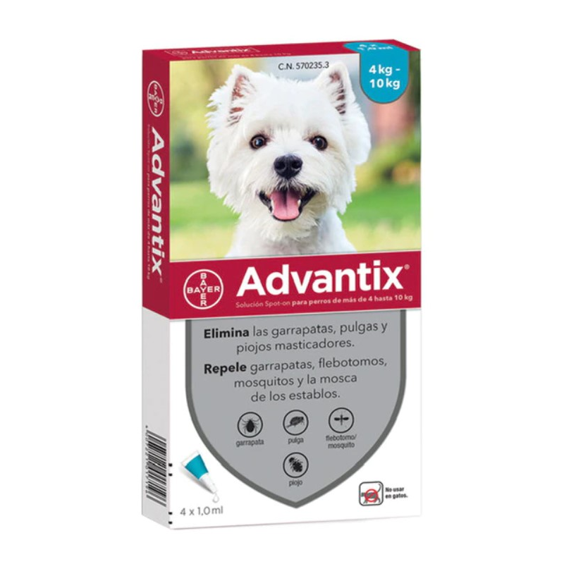 Advantix pipetas 4kg-10kg 4x4ml bayer