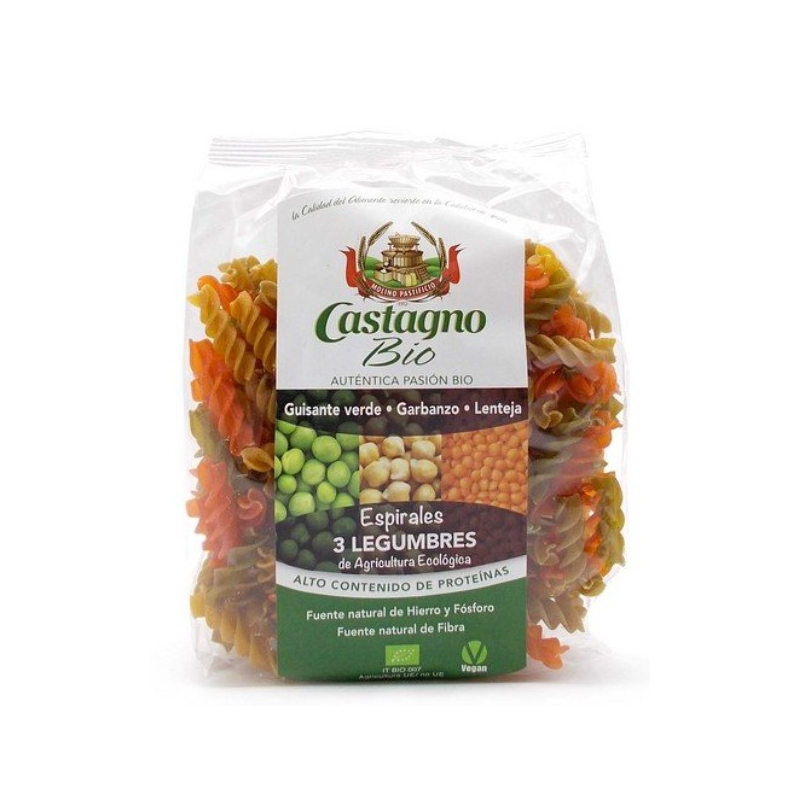 Espirales 3 legumbres bio 250g castagno