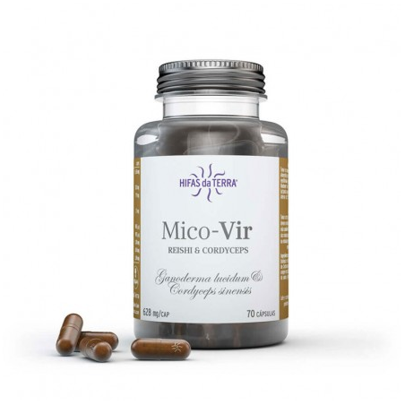 Mico-vir reishi & cordyceps 70cap hifas da terra