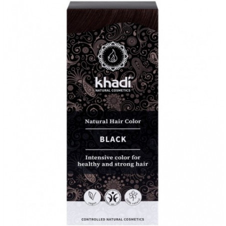 Tinte khadi negro 100gr rueda natural
