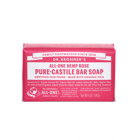 Jabon rosa pastilla dr. bronner´s 140g