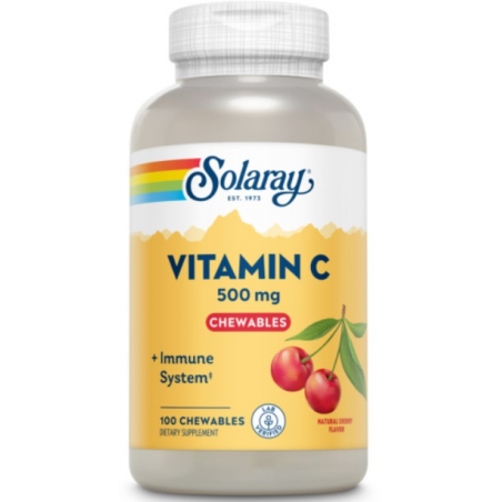 Vitamina c 500mg cereza 100 comp masticab solaray