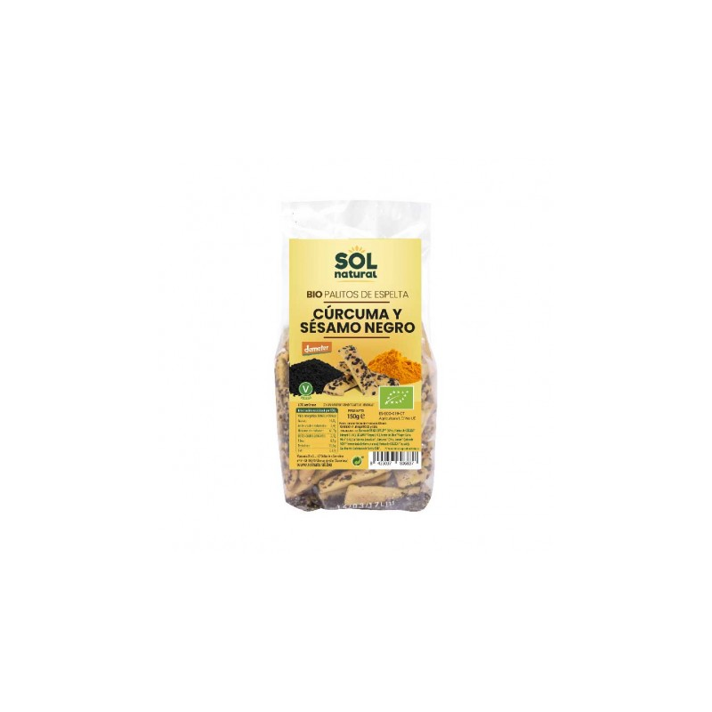 Bio palitos espelta curcuma sesamo 150g sol natura