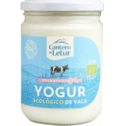 Yogur vaca desnatado 0% bio 420g cantero de letur