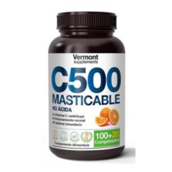 Vitamina c 500 no acida masticable 120comp vermont