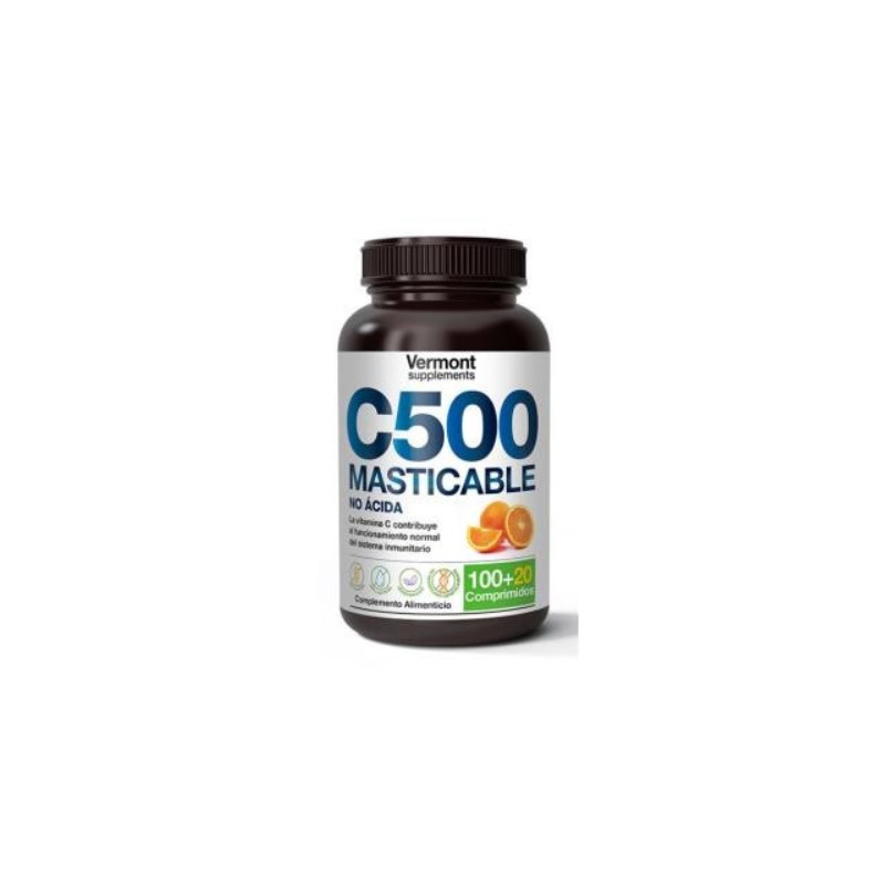 Vitamina c 500 no acida masticable 120comp vermont