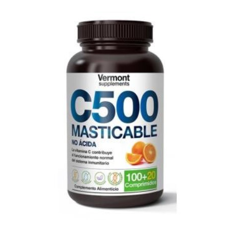 Vitamina c 500 no acida masticable 120comp vermont