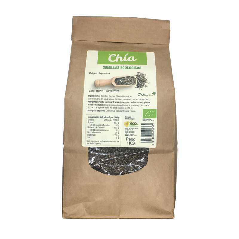 Semillas chia 1kg biogredos eco dream foods