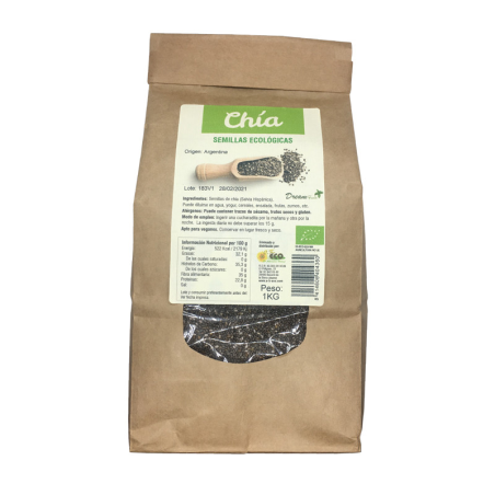 Semillas chia 1kg biogredos eco dream foods
