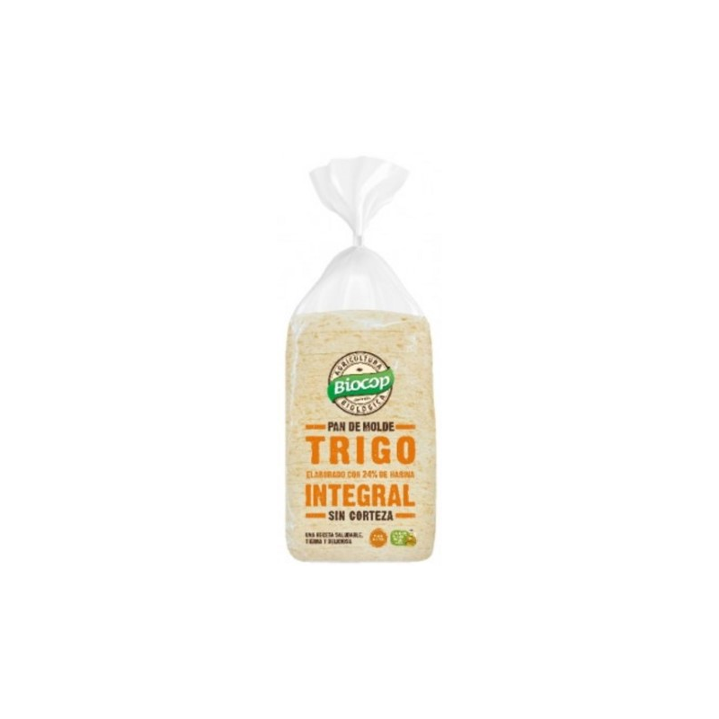 Pan molde trigo integral sin corteza 300g biocop