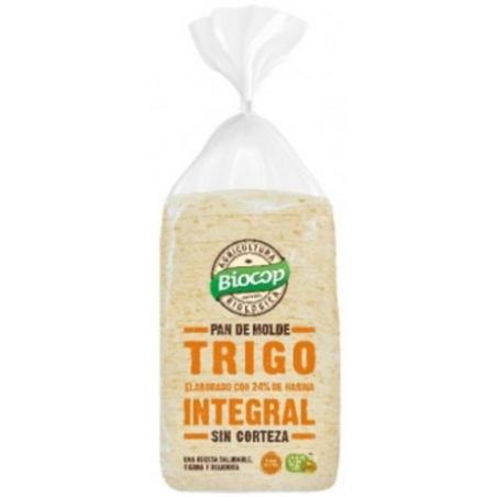Pan molde trigo integral sin corteza 300g biocop