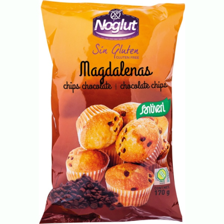 Magdalenas chips chocolate sin gluten noglut