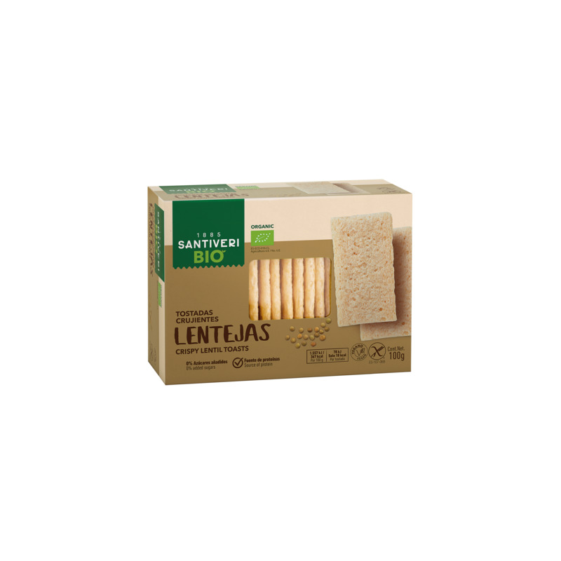 Tostadas crujientes lentejas bio santiveri 100g
