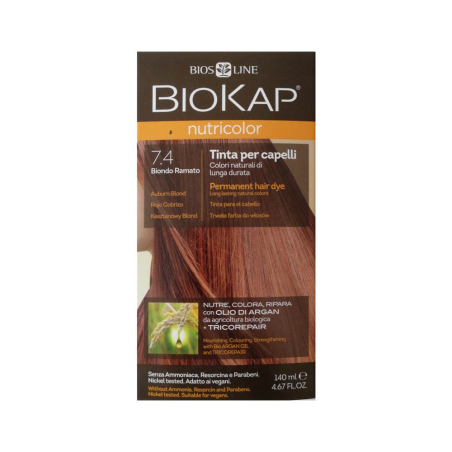 Biokap nutricolor 7.4 rojo cobrizo 140ml