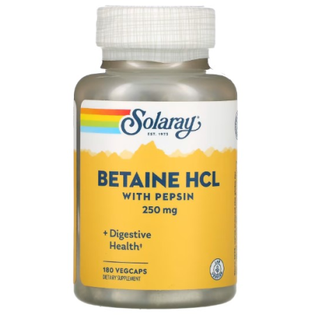 Betaine hcl pepsin 180vegcaps solaray
