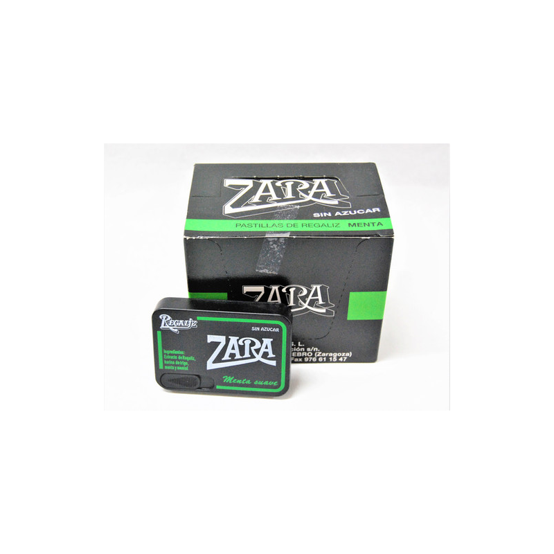 Zara regaliz menta suave sin azucar pastillas 9gr