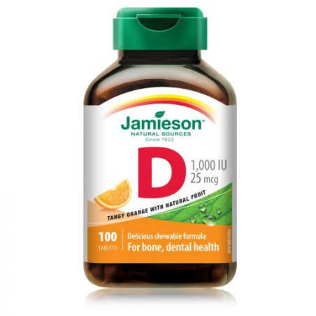 Jamieson vitamina d3 1000ui naranja 100cop mastica