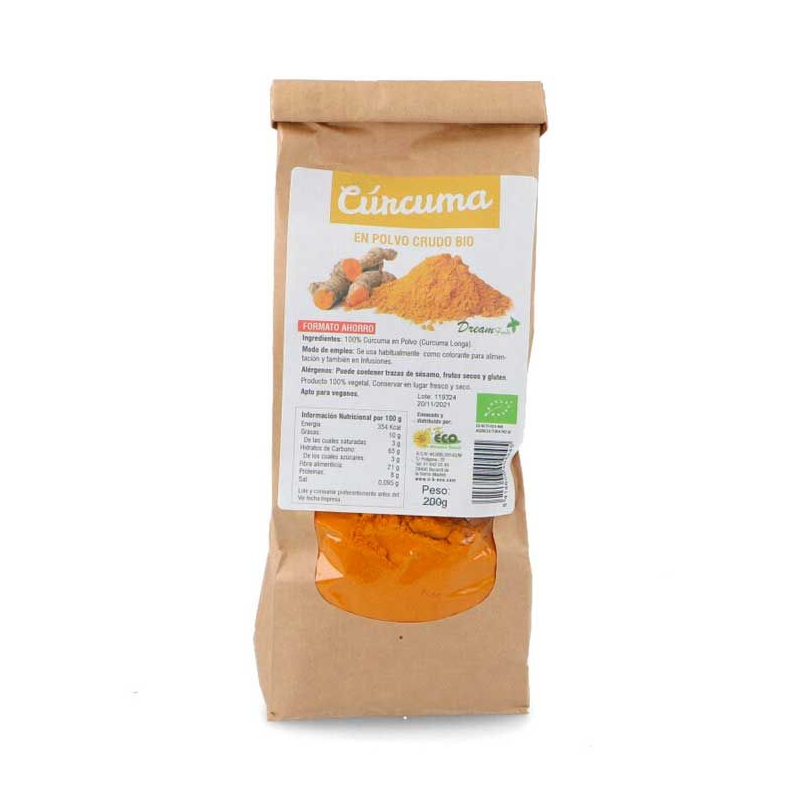 Curcuma polvo crudo bio 200g eco dream foods