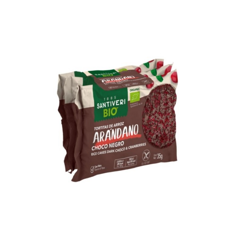 Tortitas arroz arandano choco negro 3x35g santiver