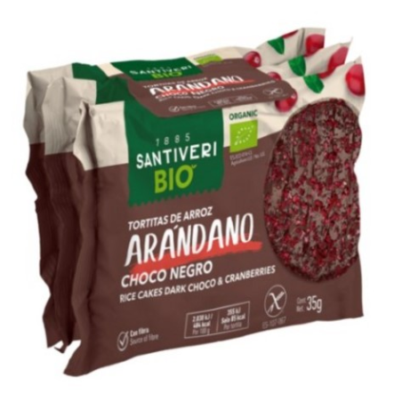 Tortitas arroz arandano choco negro 3x35g santiver