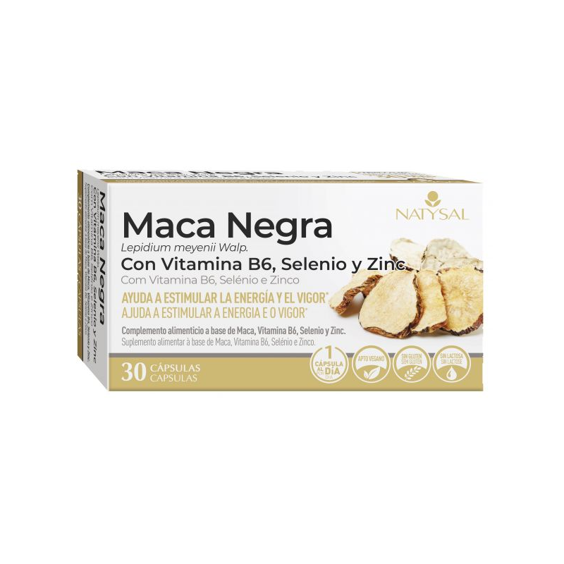 Maca negra vit b6 selenio zinc 30cap natysal