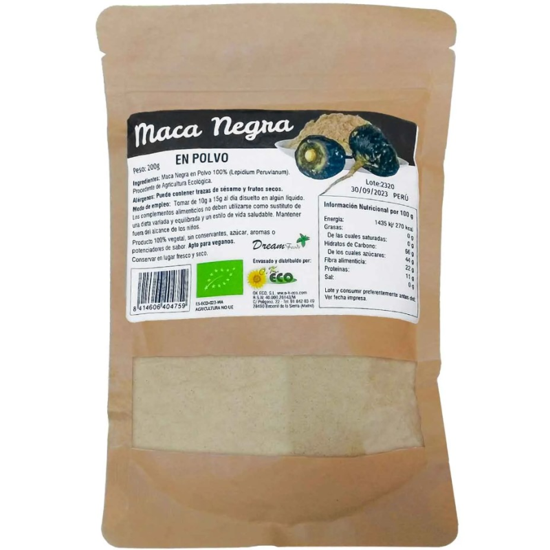 Maca negra polvo 200g dream foods eco