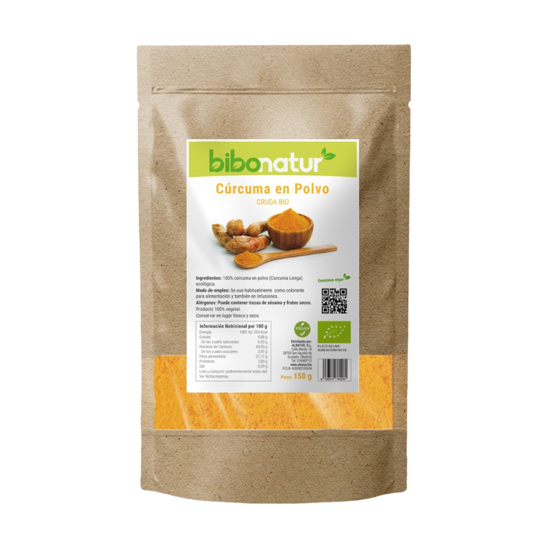 Curcuma polvo cruda bio bibonatur