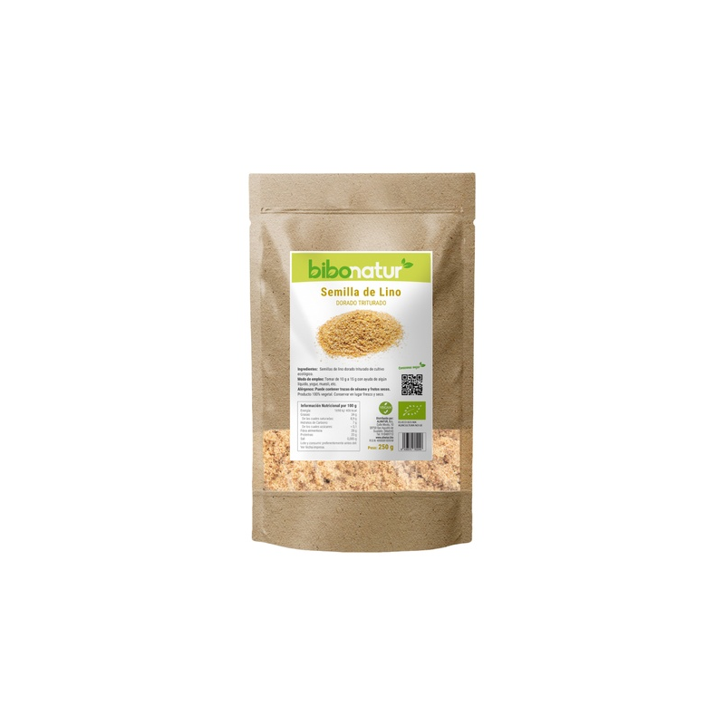 Semillas lino dorado triturado 250g bio bibonatur