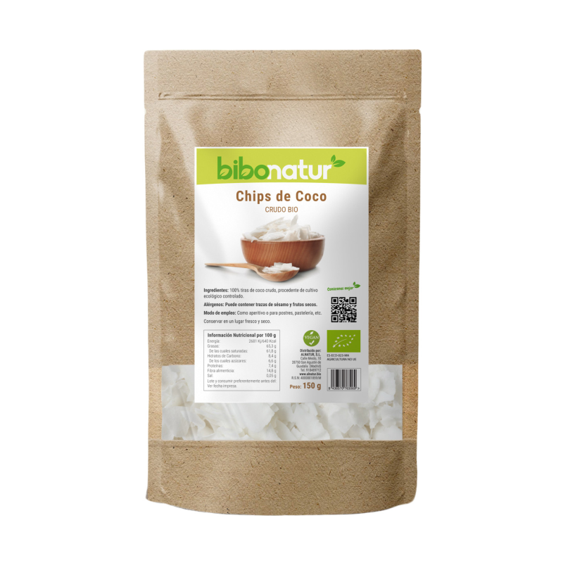 Chips coco crudo bio 150g bibonatur