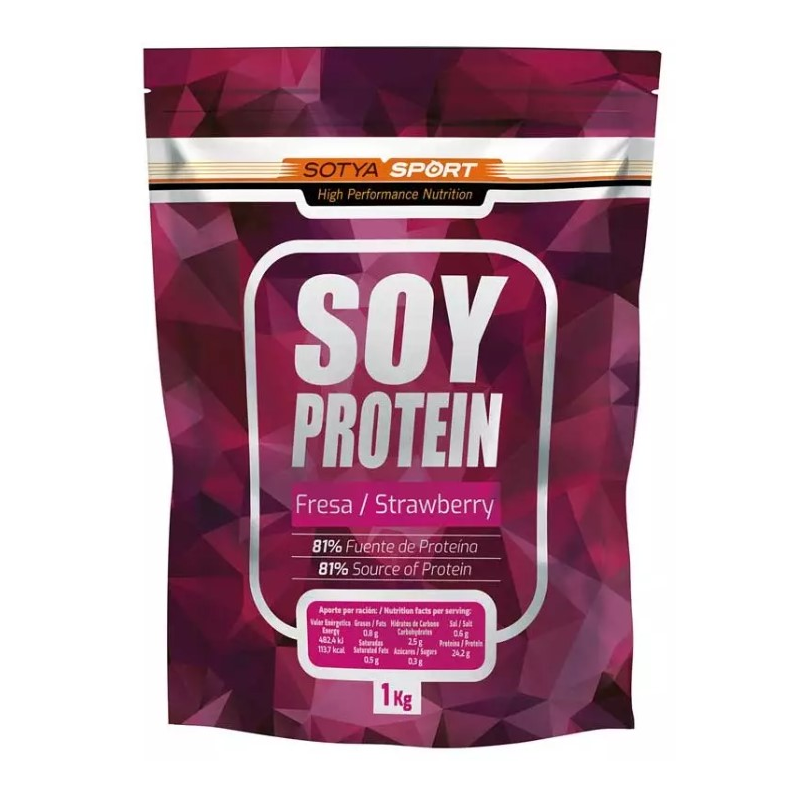 Soy protein 81% fresa 1kg doypack  sotya sport