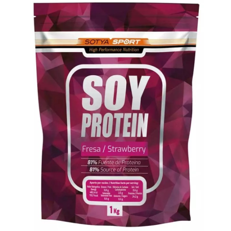 Soy protein 81% fresa 1kg doypack  sotya sport
