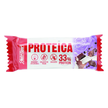 Barrita proteica doble chocolate 44g nutrisport