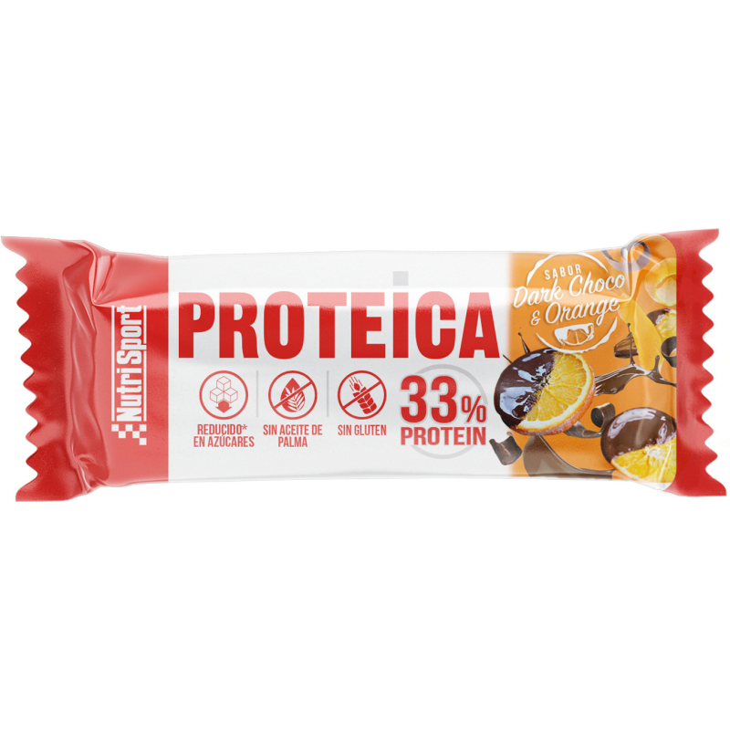 Barrita proteica chocolate negro naranja nutrispor