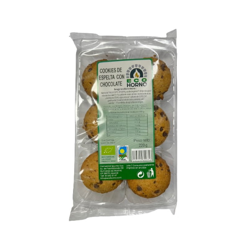 Cookies espelta con chocolate 220gr. eco-horno