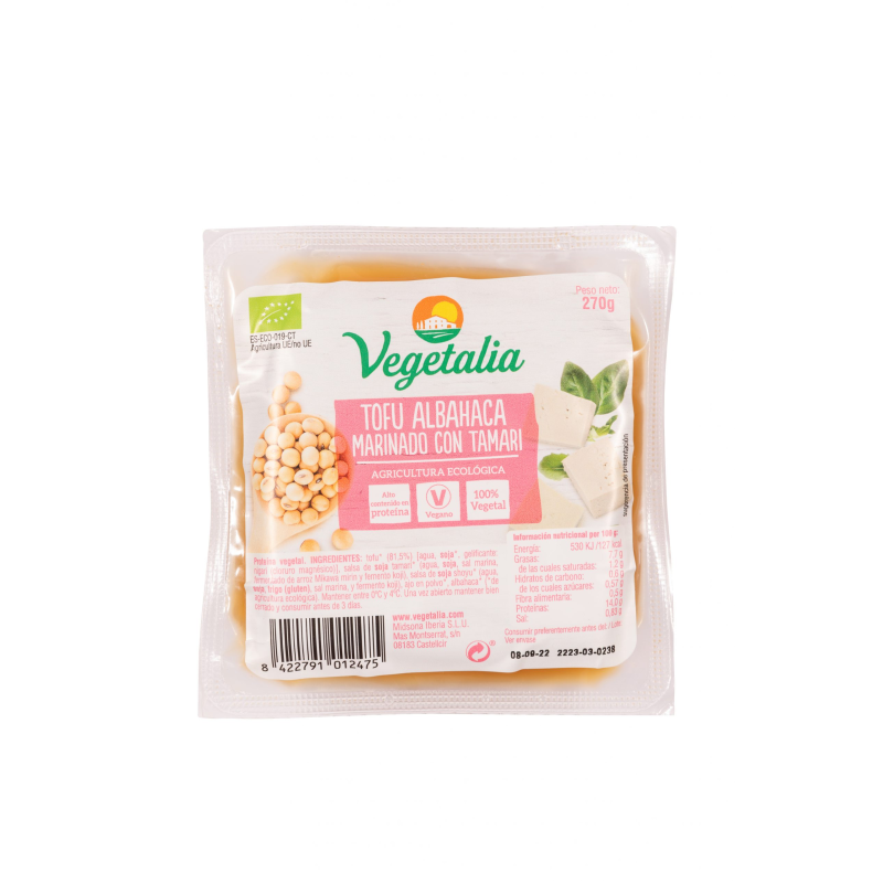 Tofu albahaca marinado con tamari vegetalia 270g
