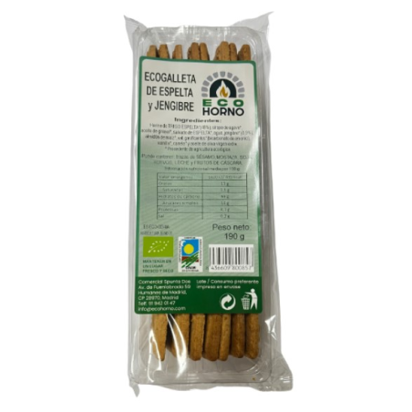 Ecogalleta espelta y jengibre 190g eco-horno