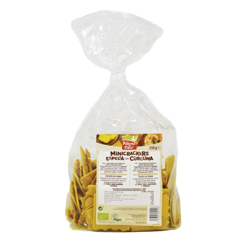 Minicrackers espelta curcuma 250g la finestra