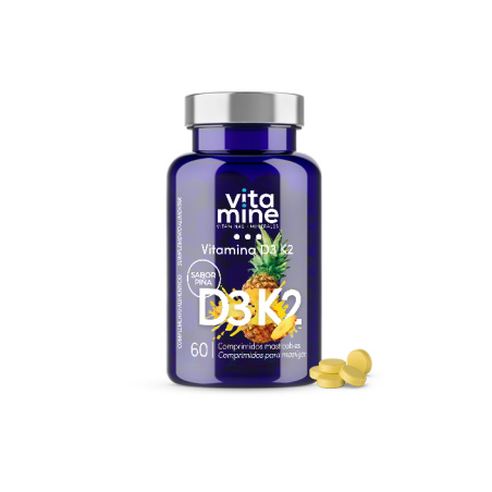 Vitamina d3+k2 60comp masticab.sabor piña herbora