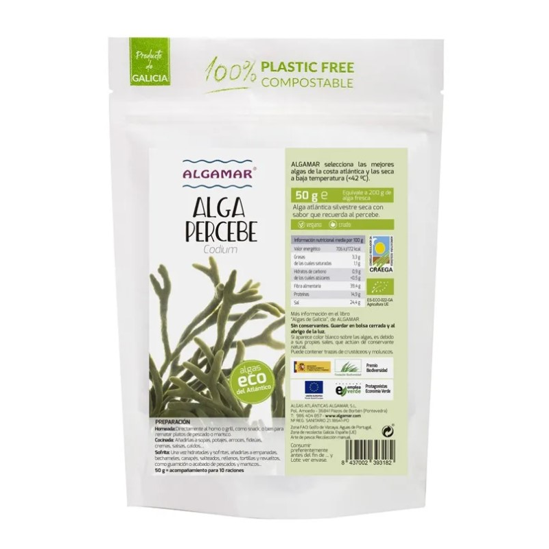 Alga percebe codium 50g bio algamar