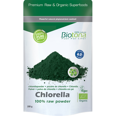 Chlorella+spirulina vegan bio 200g biotona