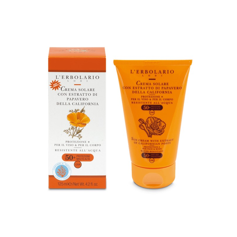Crema solar spf 50 cuerpo amapola 125ml l´erbolari