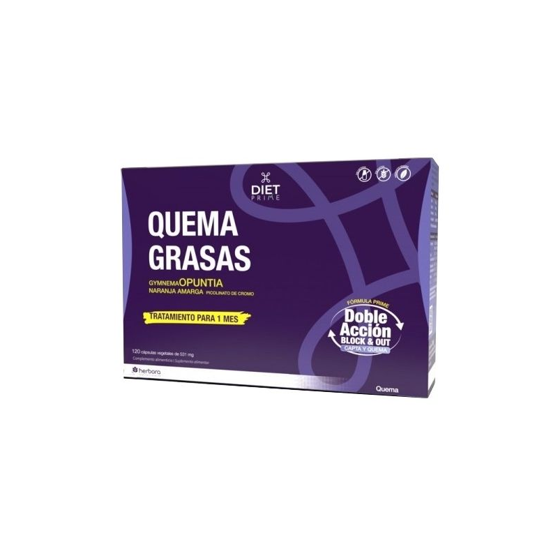 Quemagrasas 120cap doble accion diet prime herbora