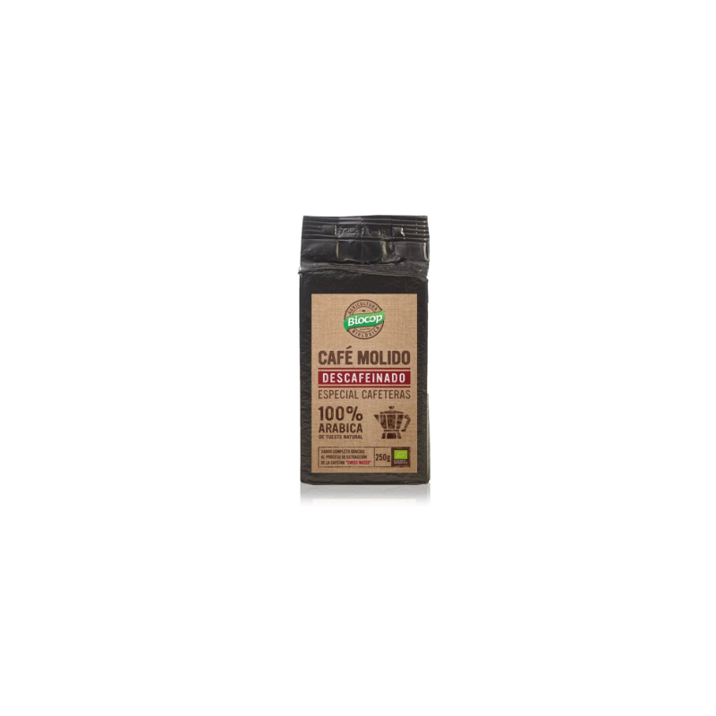Cafe descafeinado molido 100% arabica 250g biocop