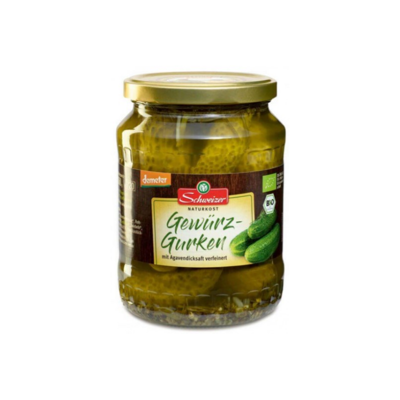Pepinillos agridulces demeter schweizer 720g
