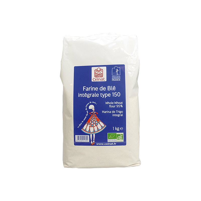 Harina trigo integral type 150 1kg celnat