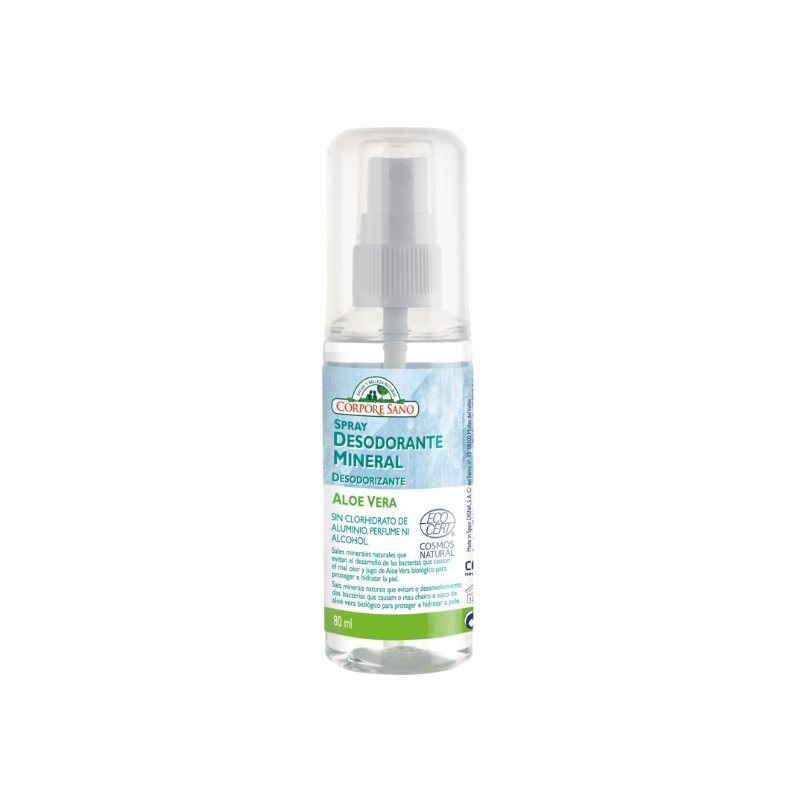 Desodorante mineral spray aloe vera 80ml c/s