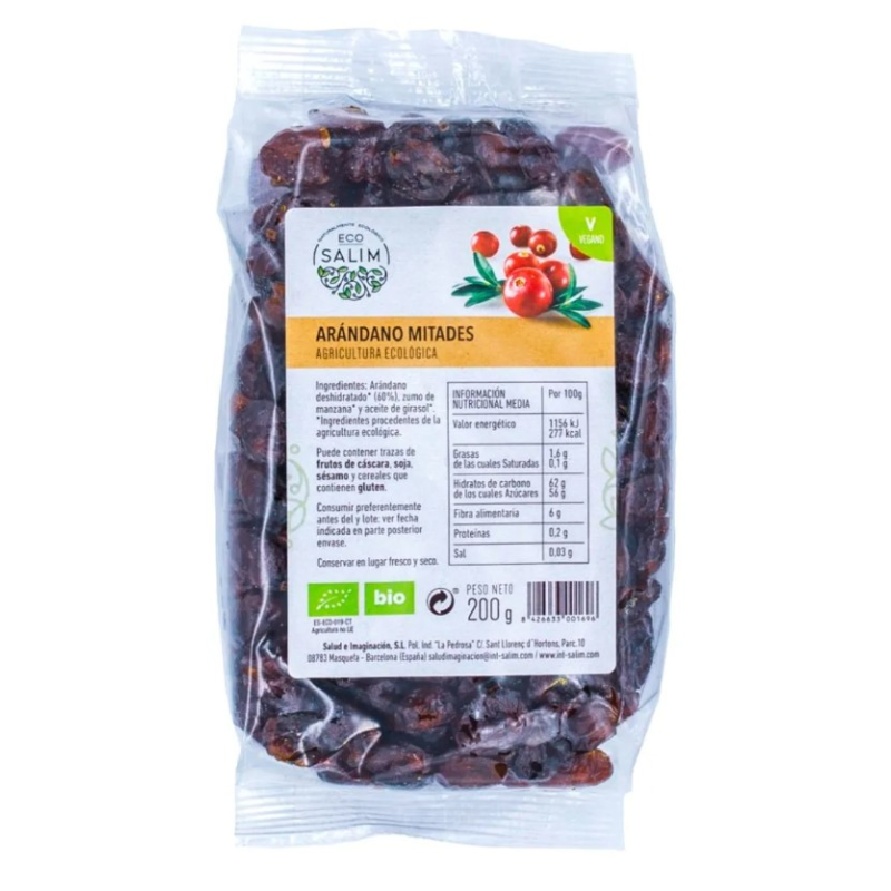Arandano rojo mitades  deshid. 200gr eco-salim