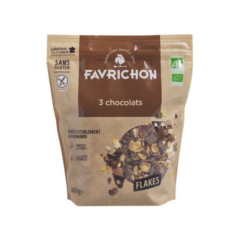 Favrichon flakes 3 chocolates 400g s/g