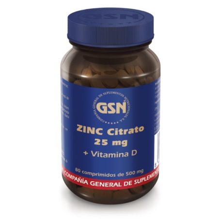 Zinc citrato 25mg vitamina d 80comp 500mg